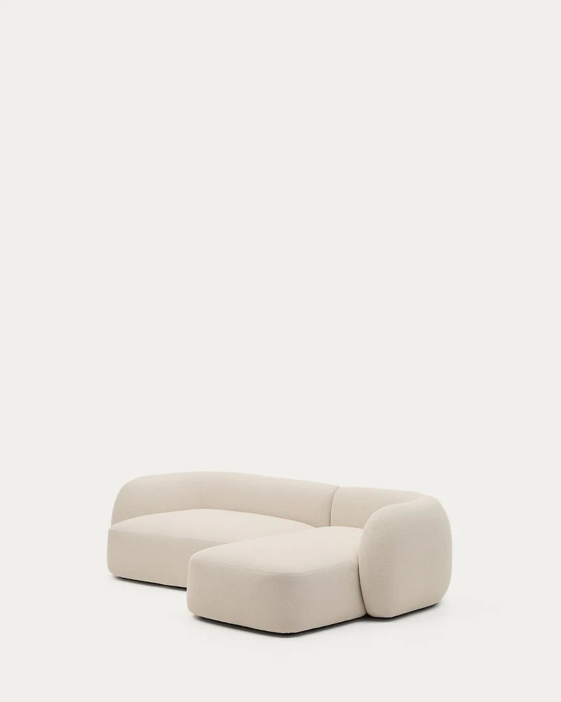 Schwer entflammbares 3-Sitzer-Modularsofa Martina mit Chenille und Chaiselongue rechts in