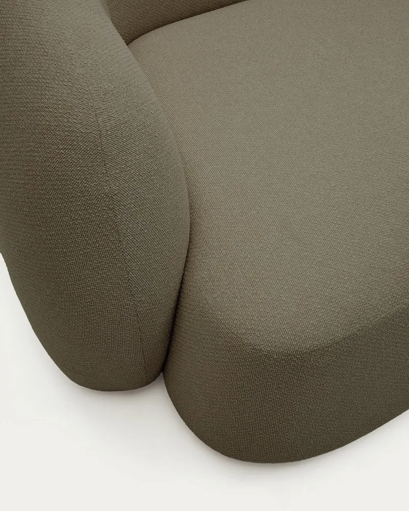 Schwer entflammbares 3-Sitzer-Modularsofa Martina mit Chenille und Chaiselongue rechts in