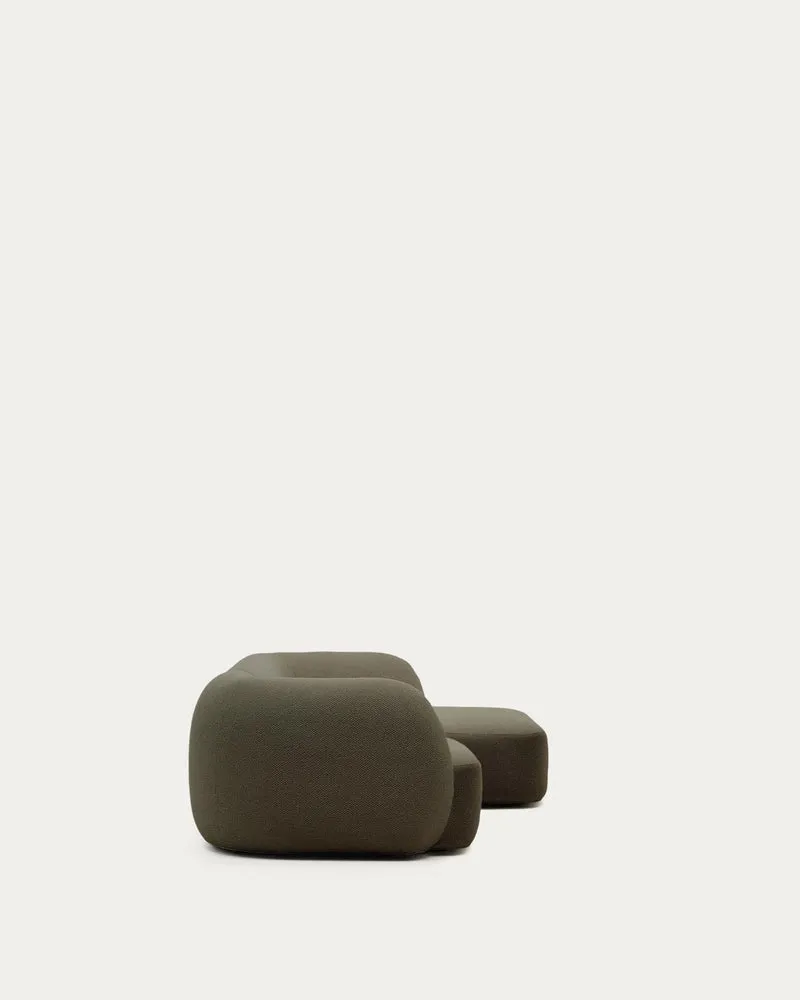 Schwer entflammbares 3-Sitzer-Modularsofa Martina mit Chenille und Chaiselongue rechts in