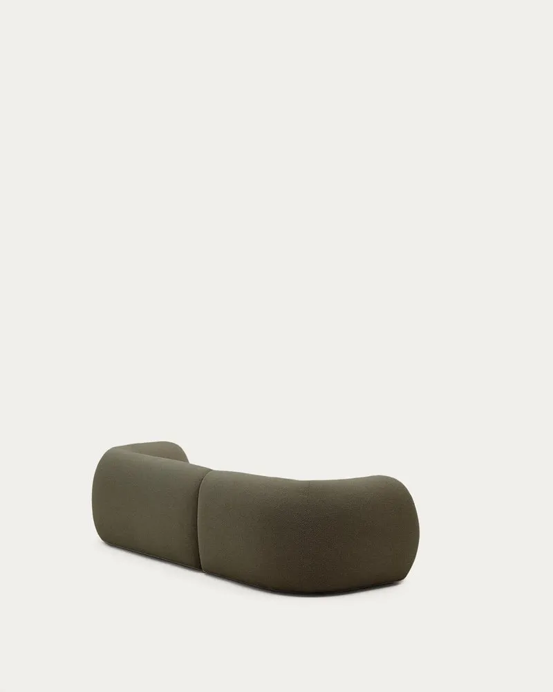 Schwer entflammbares 3-Sitzer-Modularsofa Martina mit Chenille und Chaiselongue rechts in