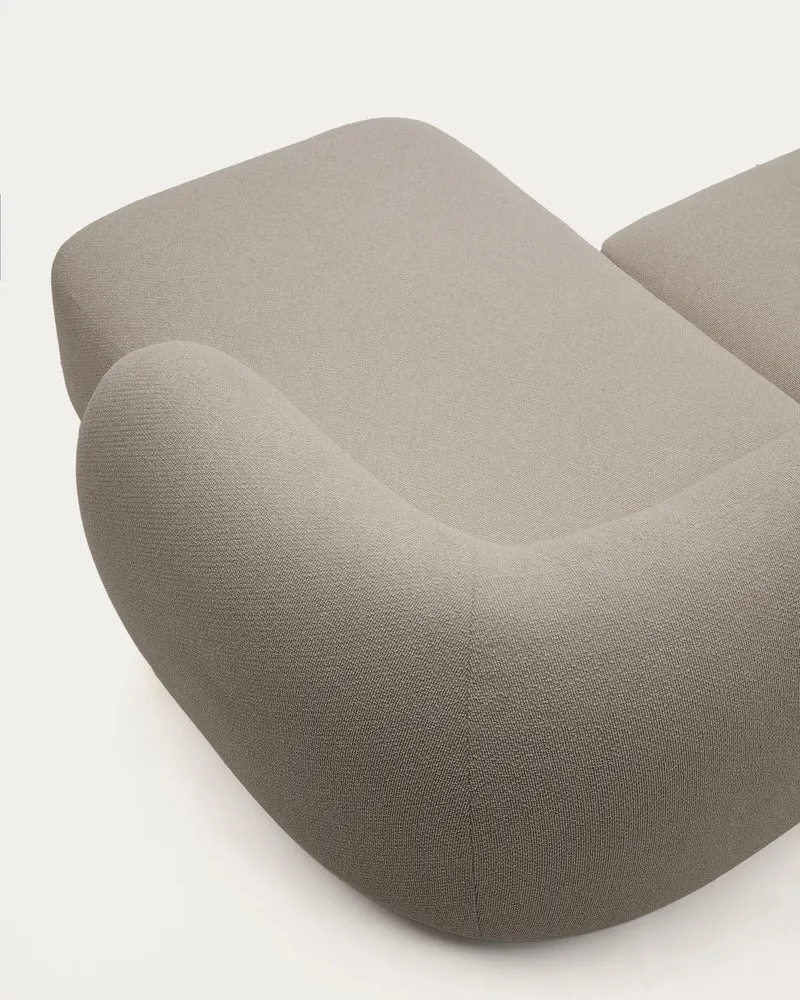 Schwer entflammbares 3-Sitzer-Modularsofa Martina mit Chenille und Chaiselongue rechts in
