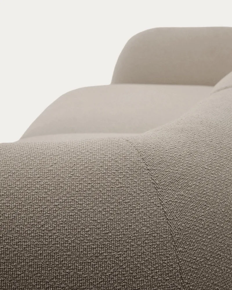 Schwer entflammbares 3-Sitzer-Modularsofa Martina mit Chenille und Chaiselongue rechts in
