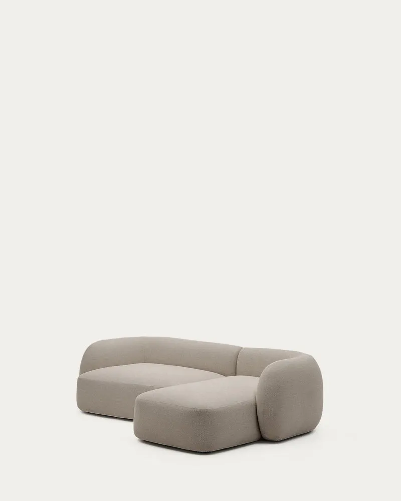Schwer entflammbares 3-Sitzer-Modularsofa Martina mit Chenille und Chaiselongue rechts in
