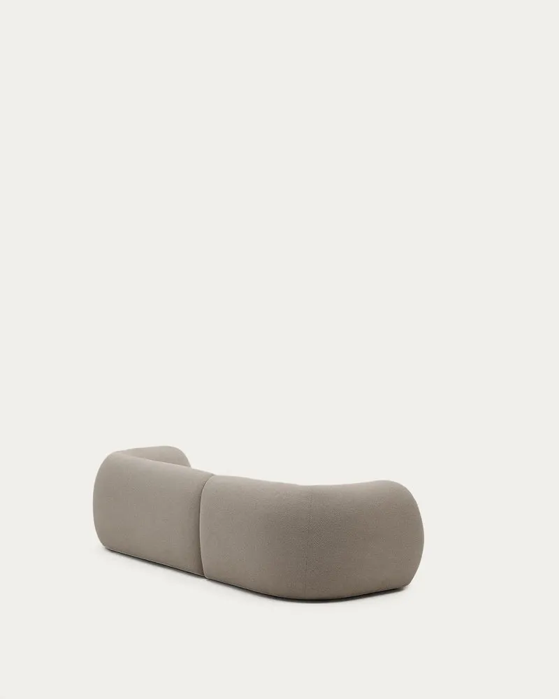Schwer entflammbares 3-Sitzer-Modularsofa Martina mit Chenille und Chaiselongue rechts in