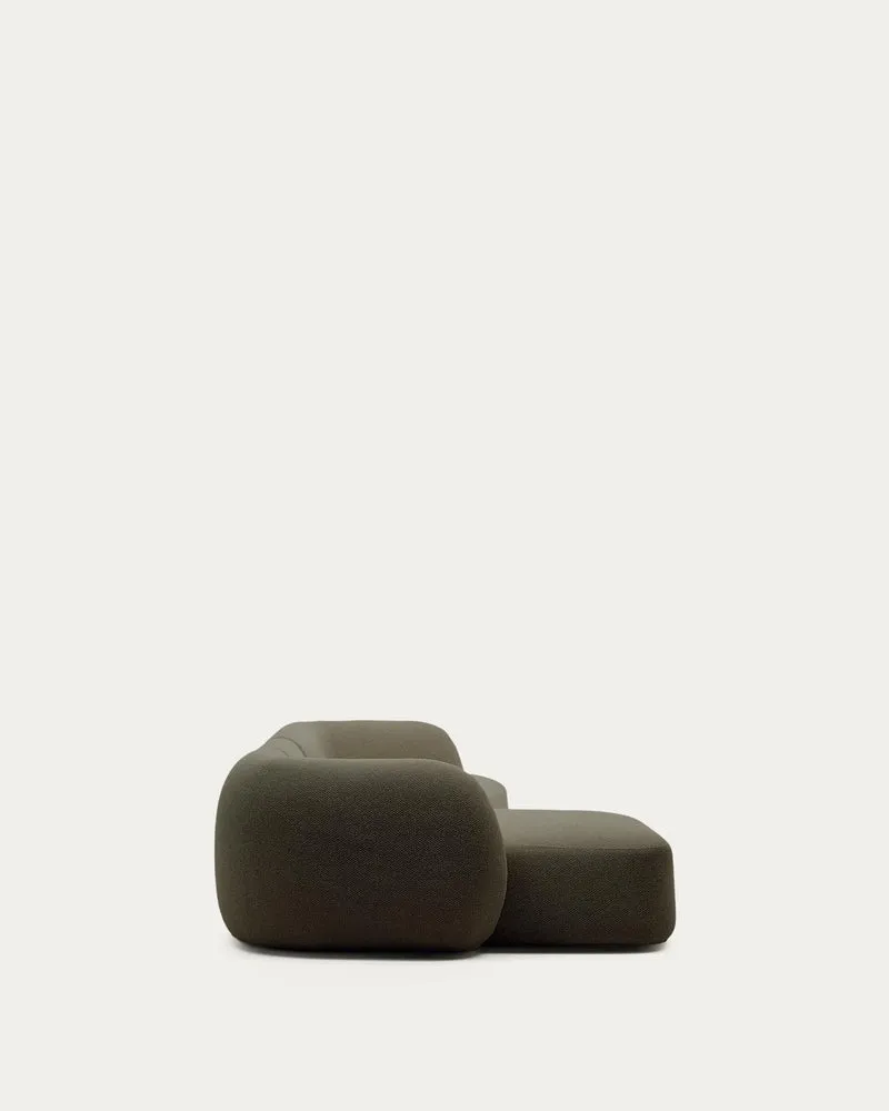 Schwer entflammbares 4-Sitzer-Modularsofa Martina mit Chenille und Chaiselongue links in G