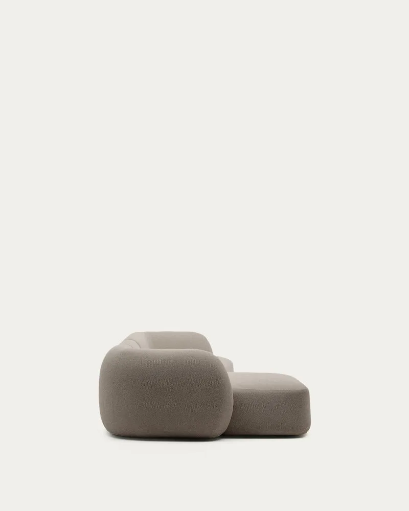 Schwer entflammbares 4-Sitzer-Modularsofa Martina mit Chenille und Chaiselongue links in S