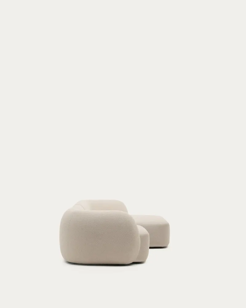 Schwer entflammbares 4-Sitzer-Modularsofa Martina mit Chenille und Chaiselongue rechts in