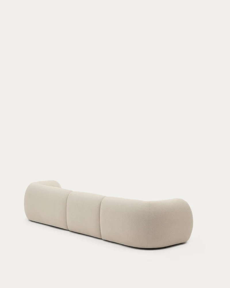 Schwer entflammbares 4-Sitzer-Modularsofa Martina mit Chenille und Chaiselongue rechts in