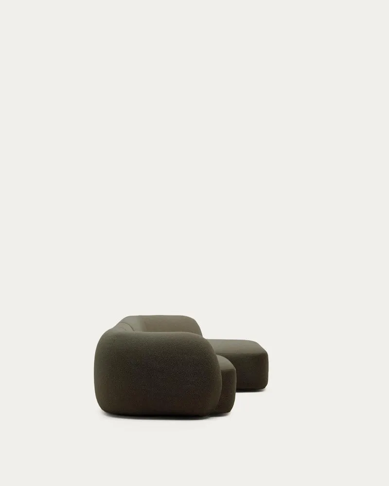 Schwer entflammbares 4-Sitzer-Modularsofa Martina mit Chenille und Chaiselongue rechts in