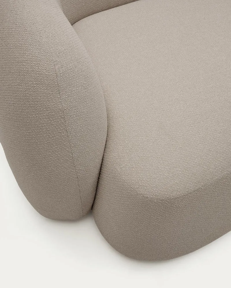 Schwer entflammbares 4-Sitzer-Modularsofa Martina mit Chenille und Chaiselongue rechts in