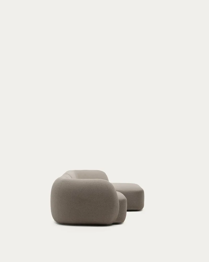 Schwer entflammbares 4-Sitzer-Modularsofa Martina mit Chenille und Chaiselongue rechts in