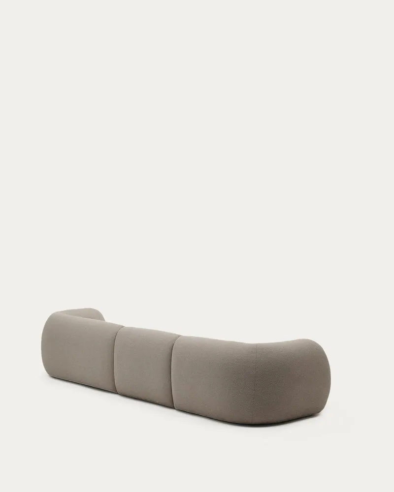 Schwer entflammbares 4-Sitzer-Modularsofa Martina mit Chenille und Chaiselongue rechts in