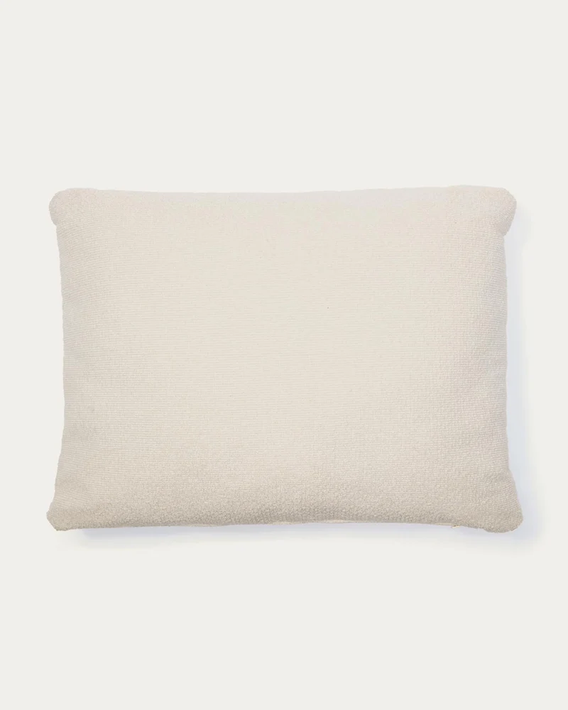 Schwer entflammbares Kissen Martina aus Chenille in Ecru 47 x 36 cm