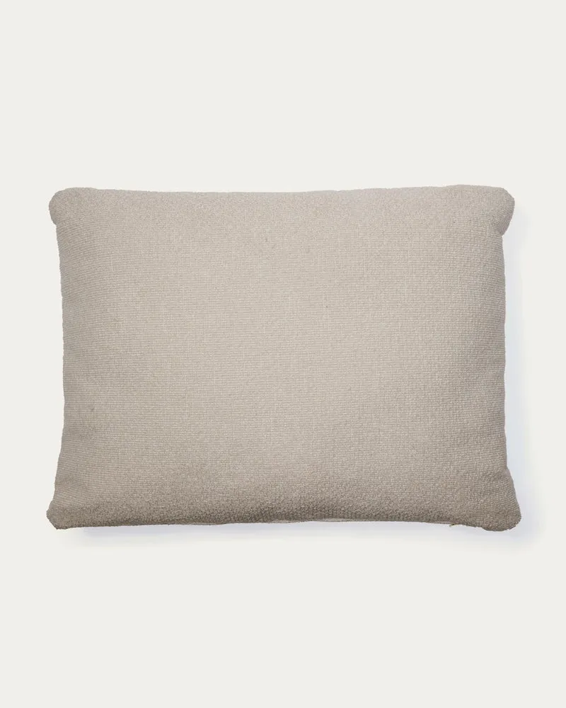 Schwer entflammbares Kissen Martina in Chenille in Steinton 47 x 36 cm