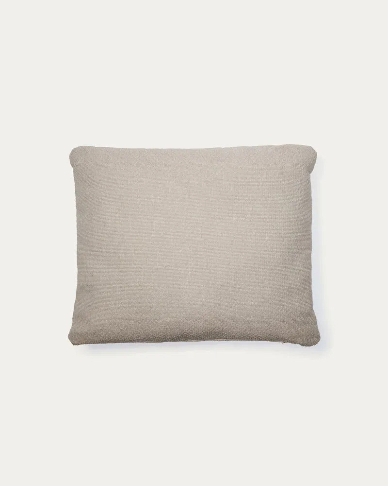 Schwer entflammbares Kissen Martina in Chenille in Steinton 60 x 52 cm