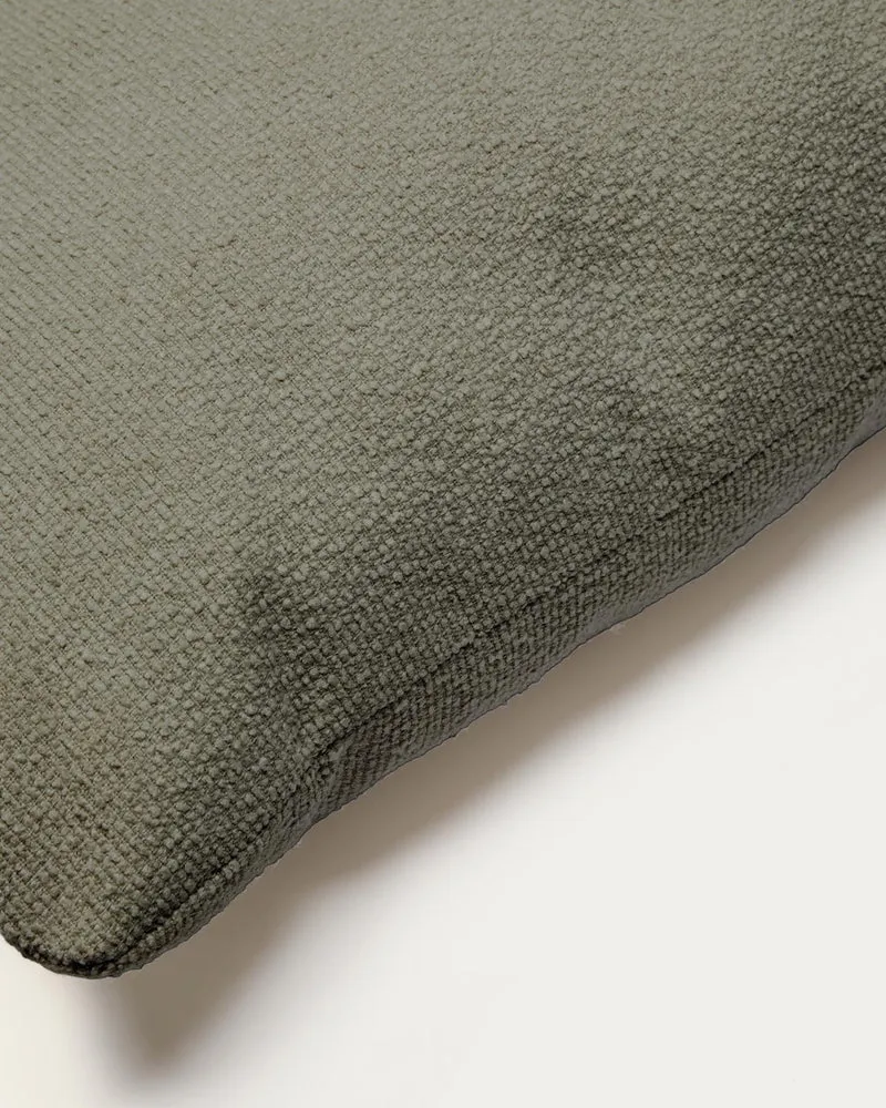 Schwer entflammbares Kissen Martina in grüner Chenille 47 x 36 cm