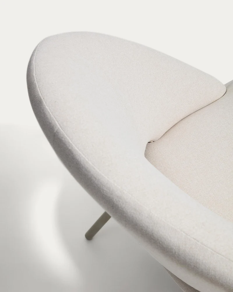 Sessel Bonali mit beiger Chenille und beigen Metallbeinen, FSC Mix Credit