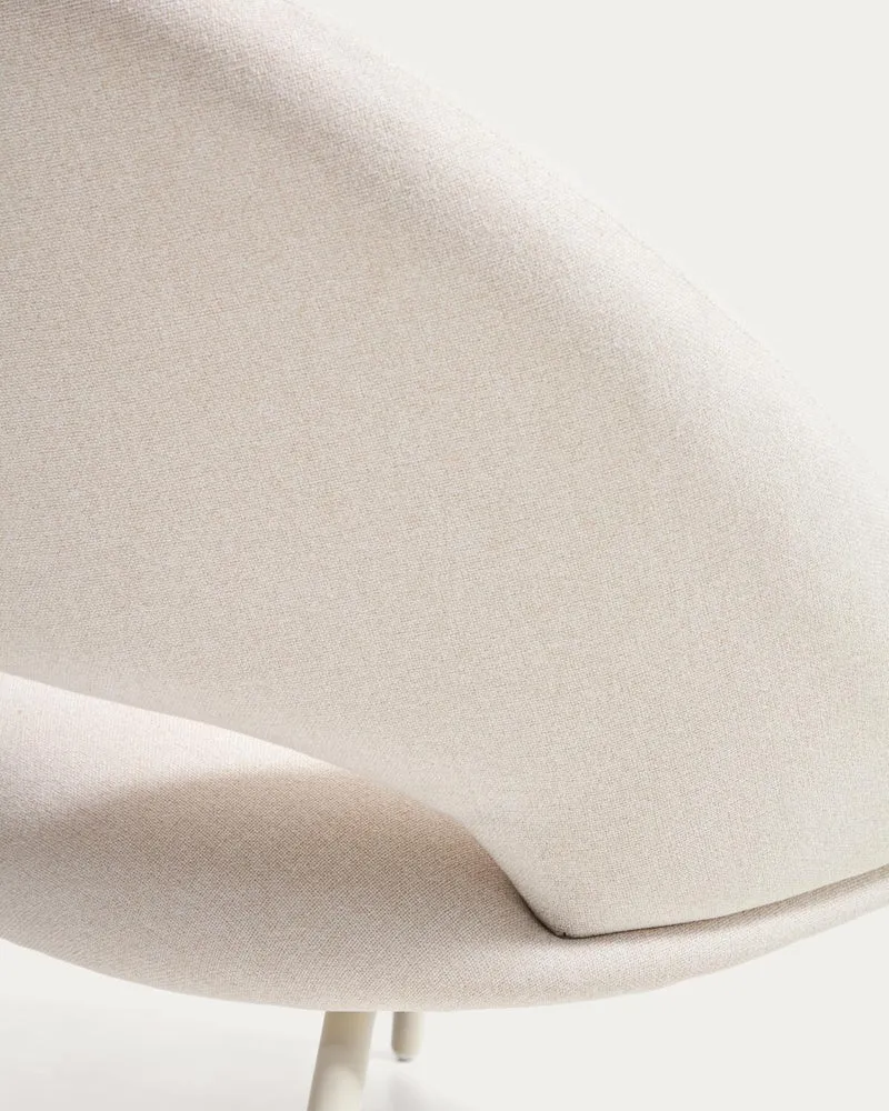 Sessel Bonali mit beiger Chenille und beigen Metallbeinen, FSC Mix Credit