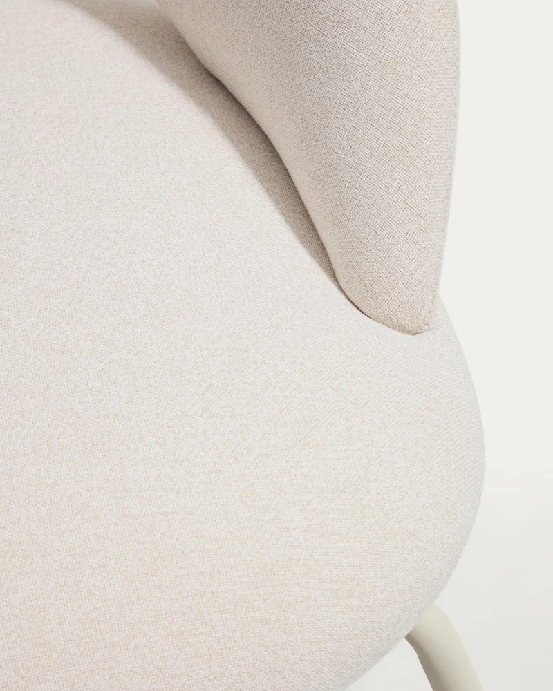 Sessel Bonali mit beiger Chenille und beigen Metallbeinen, FSC Mix Credit
