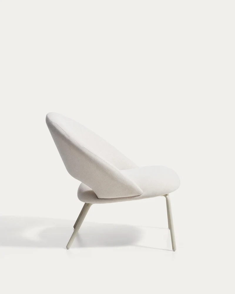 Sessel Bonali mit beiger Chenille und beigen Metallbeinen, FSC Mix Credit