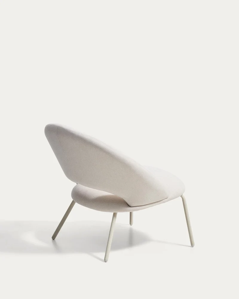 Sessel Bonali mit beiger Chenille und beigen Metallbeinen, FSC Mix Credit