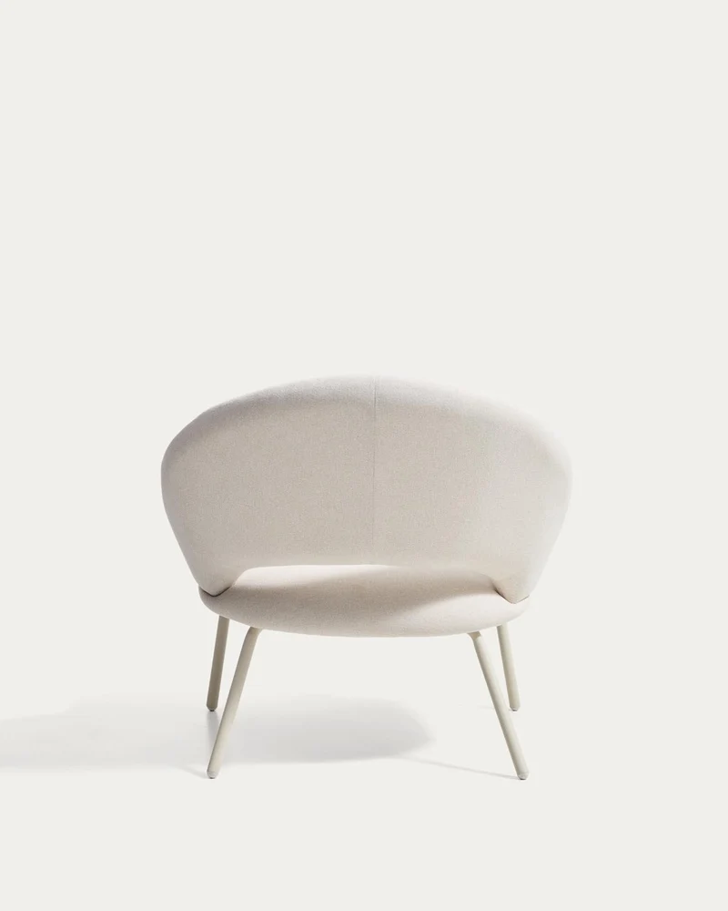 Sessel Bonali mit beiger Chenille und beigen Metallbeinen, FSC Mix Credit