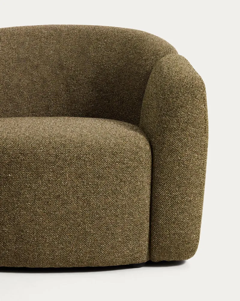 Sessel Corvena aus Chenille in Olivgrün FSC-Mix-Kredit 98 cm