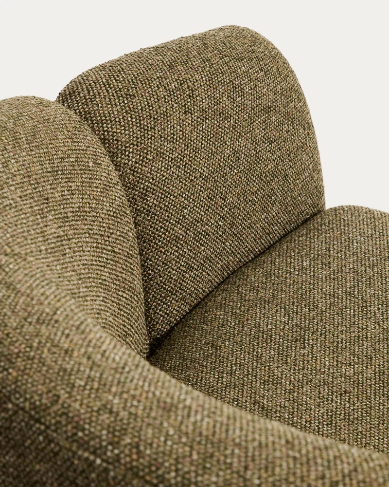Sessel Corvena aus Chenille in Olivgrün FSC-Mix-Kredit 98 cm