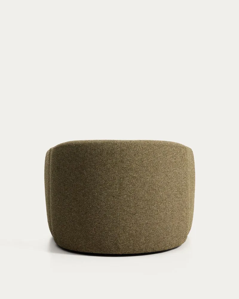 Sessel Corvena aus Chenille in Olivgrün FSC-Mix-Kredit 98 cm