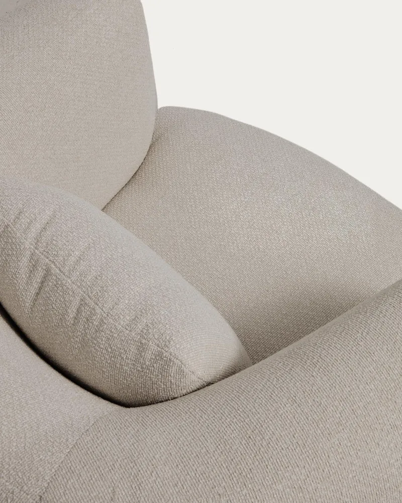 Sessel Martina mit Kissen in Chenille in Steinton FSC Mix Credit