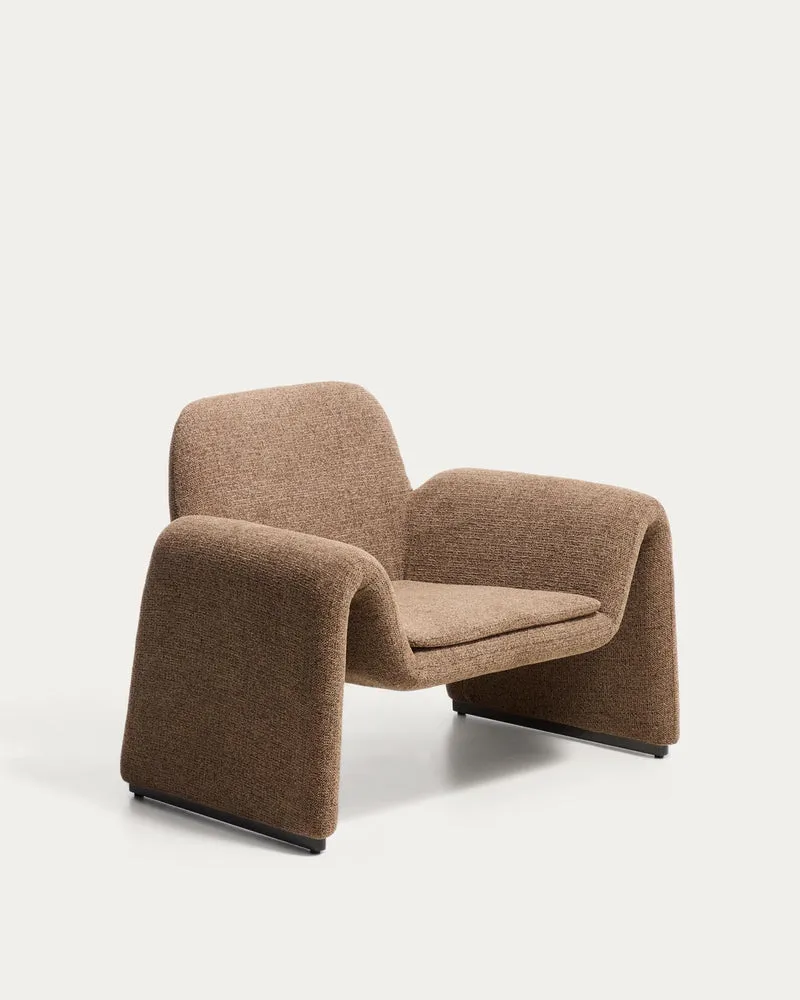 Sessel Melvia mit Chenille in Schokoladenbraun