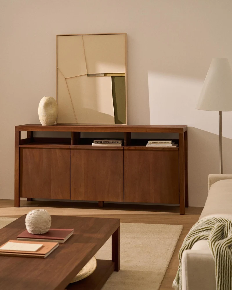 Sideboard Norani aus massivem Akazienholz und Akazienfurnier 180 x 85 cm