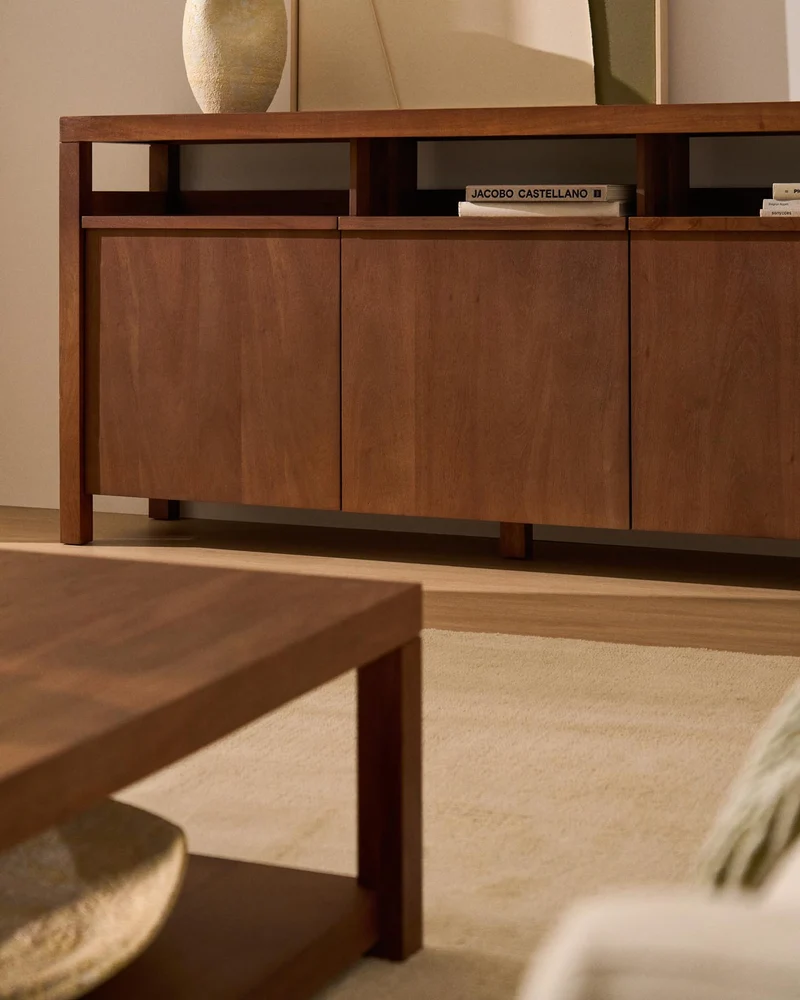 Sideboard Norani aus massivem Akazienholz und Akazienfurnier 180 x 85 cm