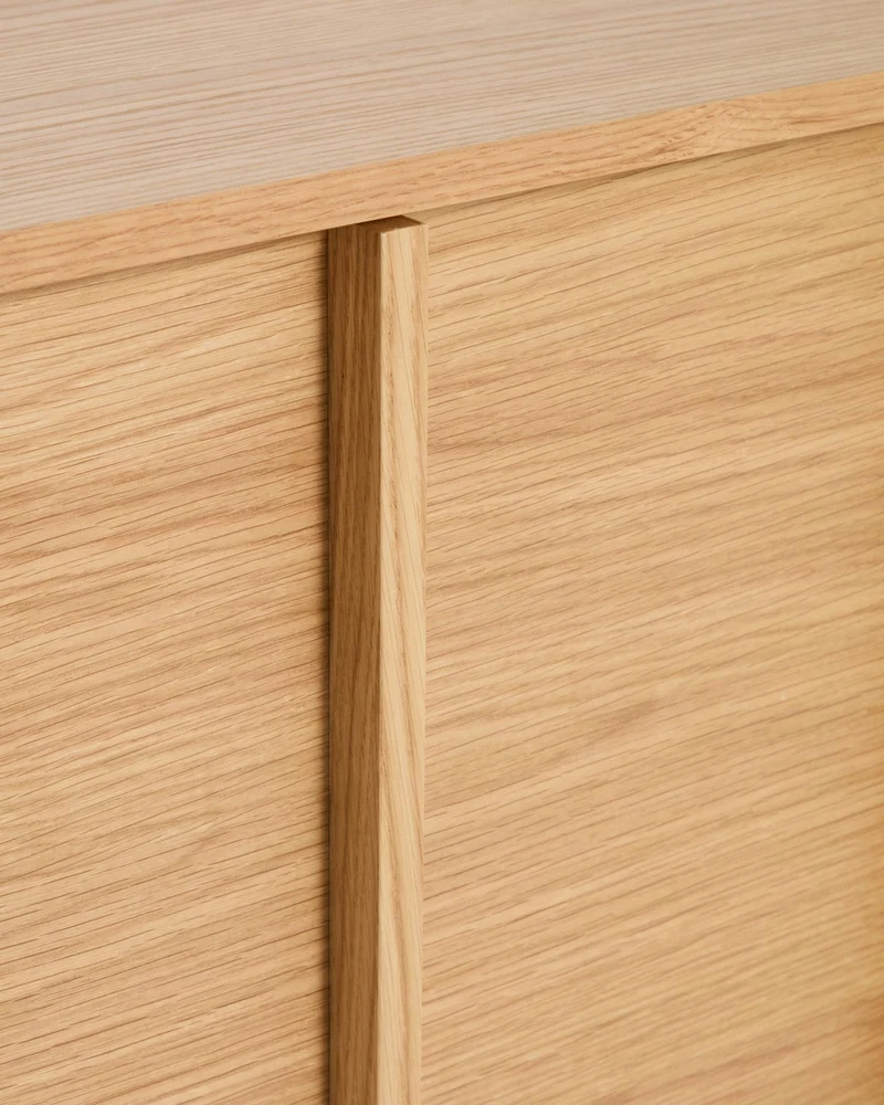 Sideboard Onix aus Eichenfurnier mit Naturton-Finish 100 x 80 cm FSC Mix Credit