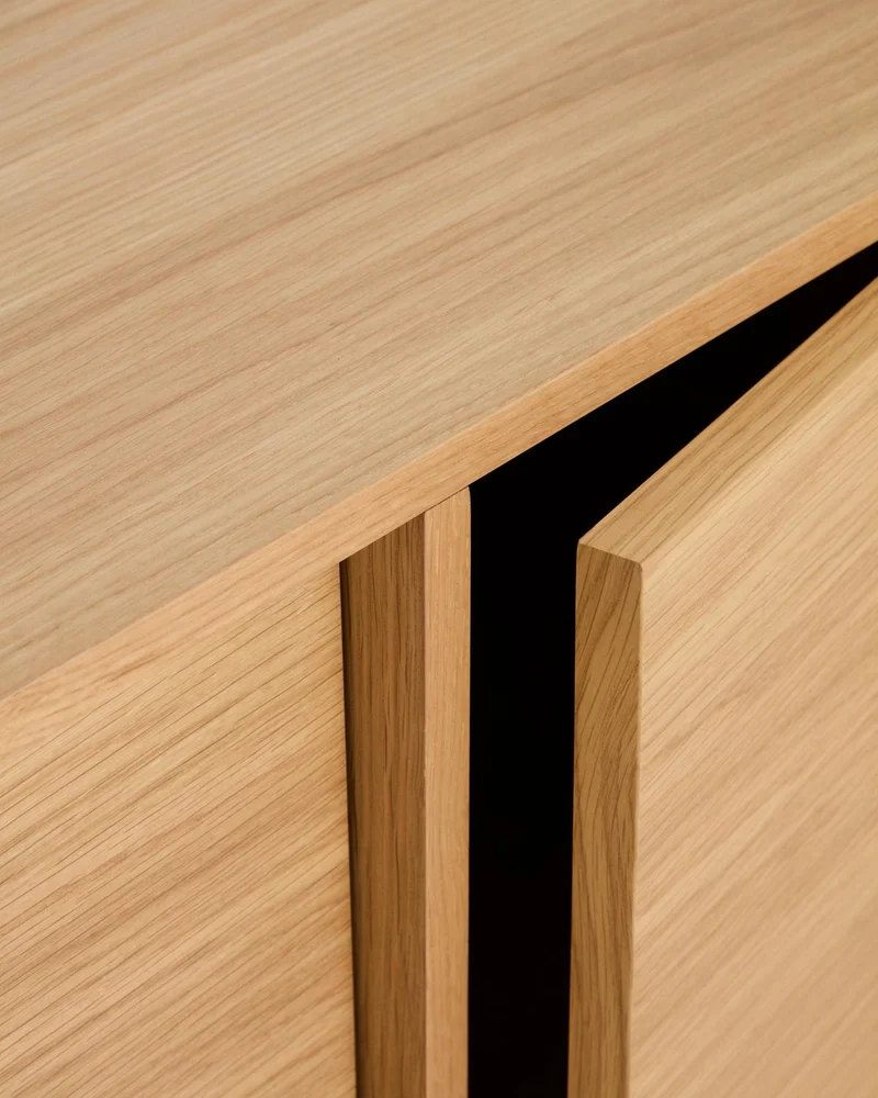 Sideboard Onix aus Eichenfurnier mit Naturton-Finish 100 x 80 cm FSC Mix Credit