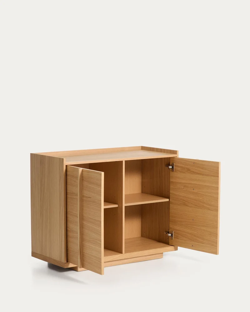 Sideboard Onix aus Eichenfurnier mit Naturton-Finish 100 x 80 cm FSC Mix Credit