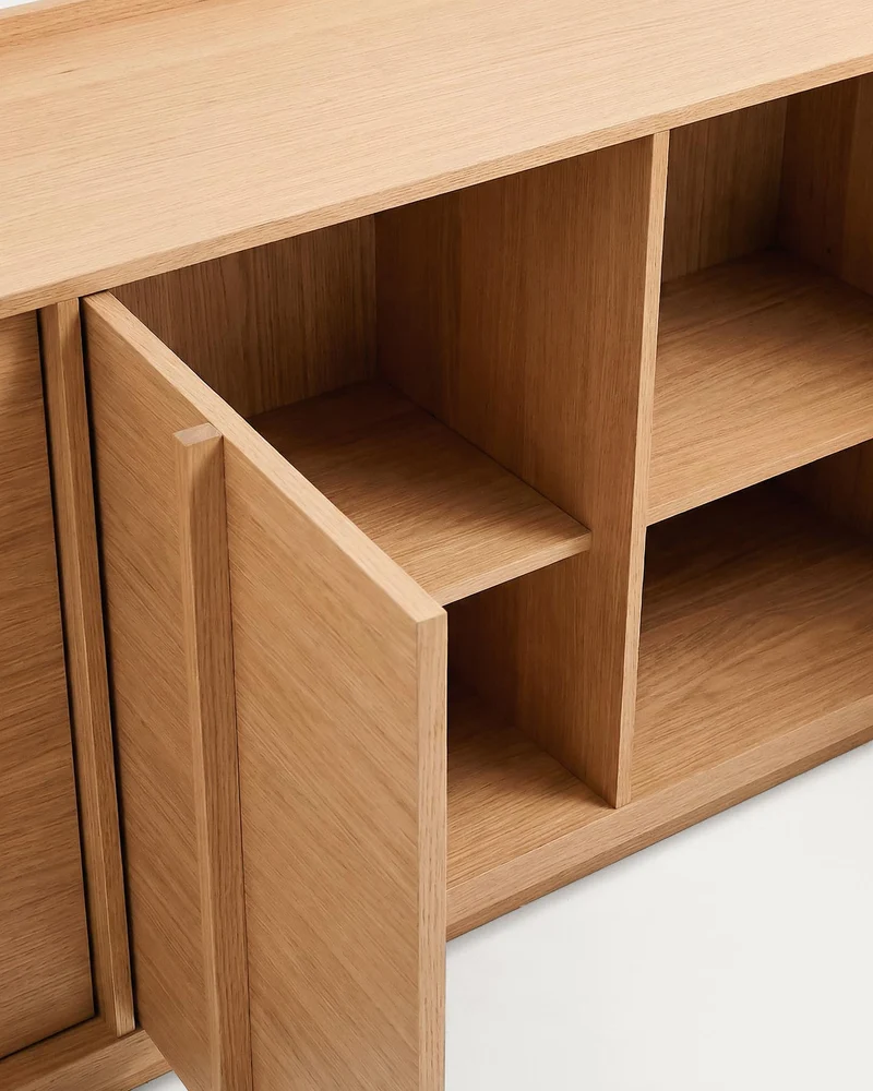 Sideboard Onix aus Eichenfurnier mit Naturton-Finish 200 x 80 cm FSC Mix Credit