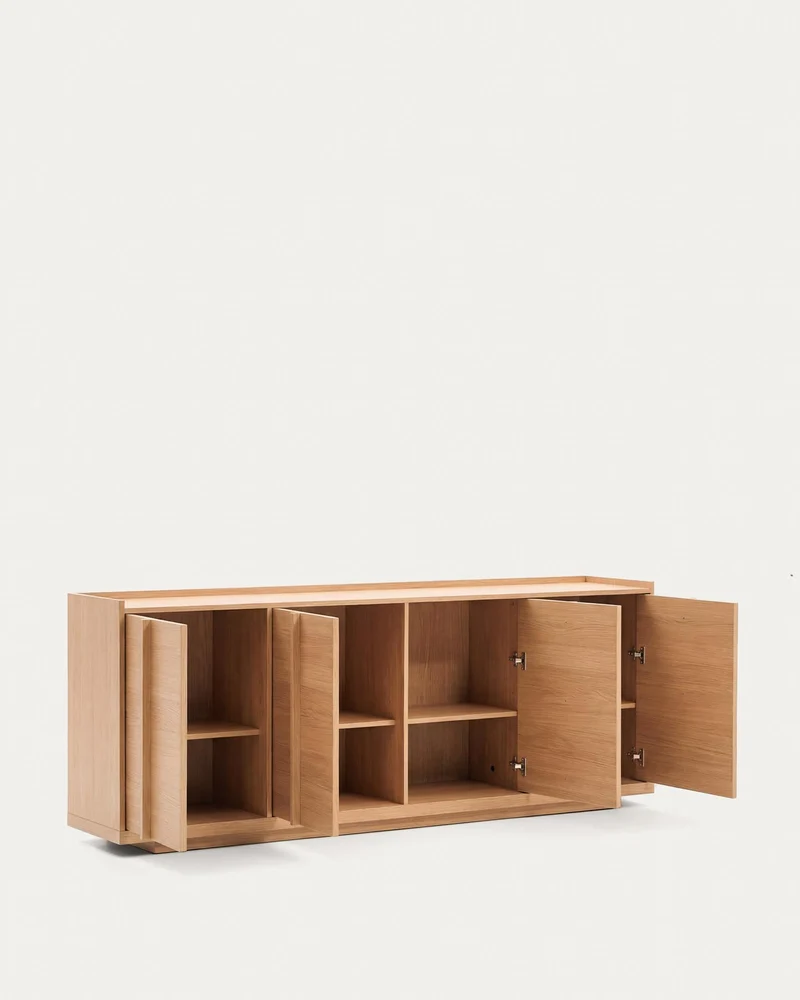Sideboard Onix aus Eichenfurnier mit Naturton-Finish 200 x 80 cm FSC Mix Credit