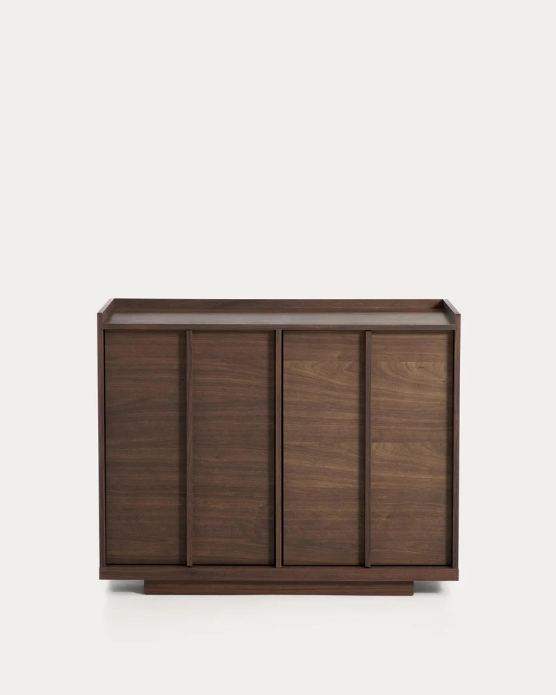 Sideboard Onix aus Walnussfurnier mit dunklem Finish 100 x 80 cm FSC Mix Credit