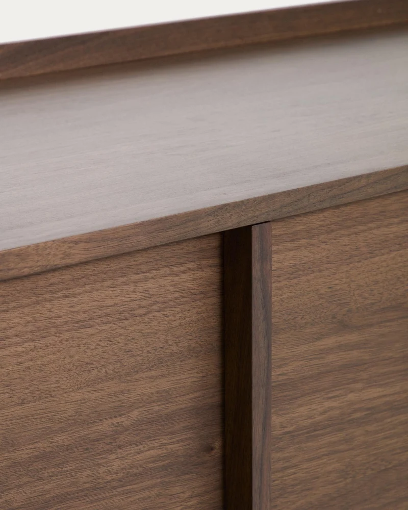Sideboard Onix aus Walnussfurnier mit dunklem Finish 100 x 80 cm FSC Mix Credit