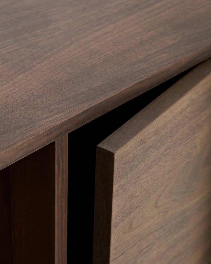 Sideboard Onix aus Walnussfurnier mit dunklem Finish 100 x 80 cm FSC Mix Credit