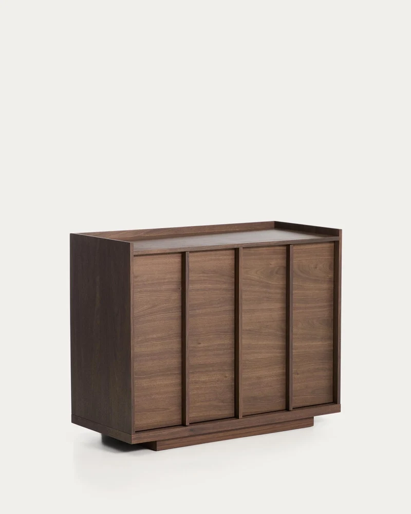 Sideboard Onix aus Walnussfurnier mit dunklem Finish 100 x 80 cm FSC Mix Credit