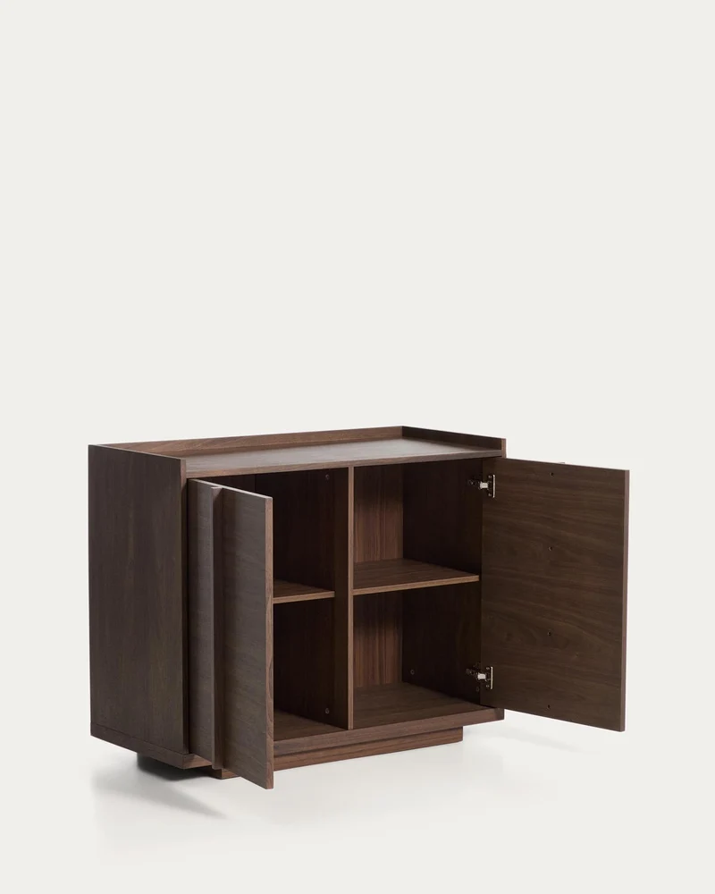 Sideboard Onix aus Walnussfurnier mit dunklem Finish 100 x 80 cm FSC Mix Credit