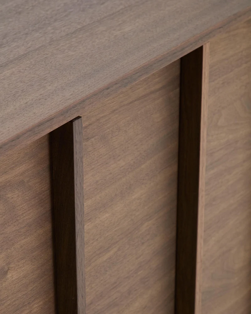 Sideboard Onix aus Walnussfurnier mit dunklem Finish 150 x 80 cm FSC Mix Credit