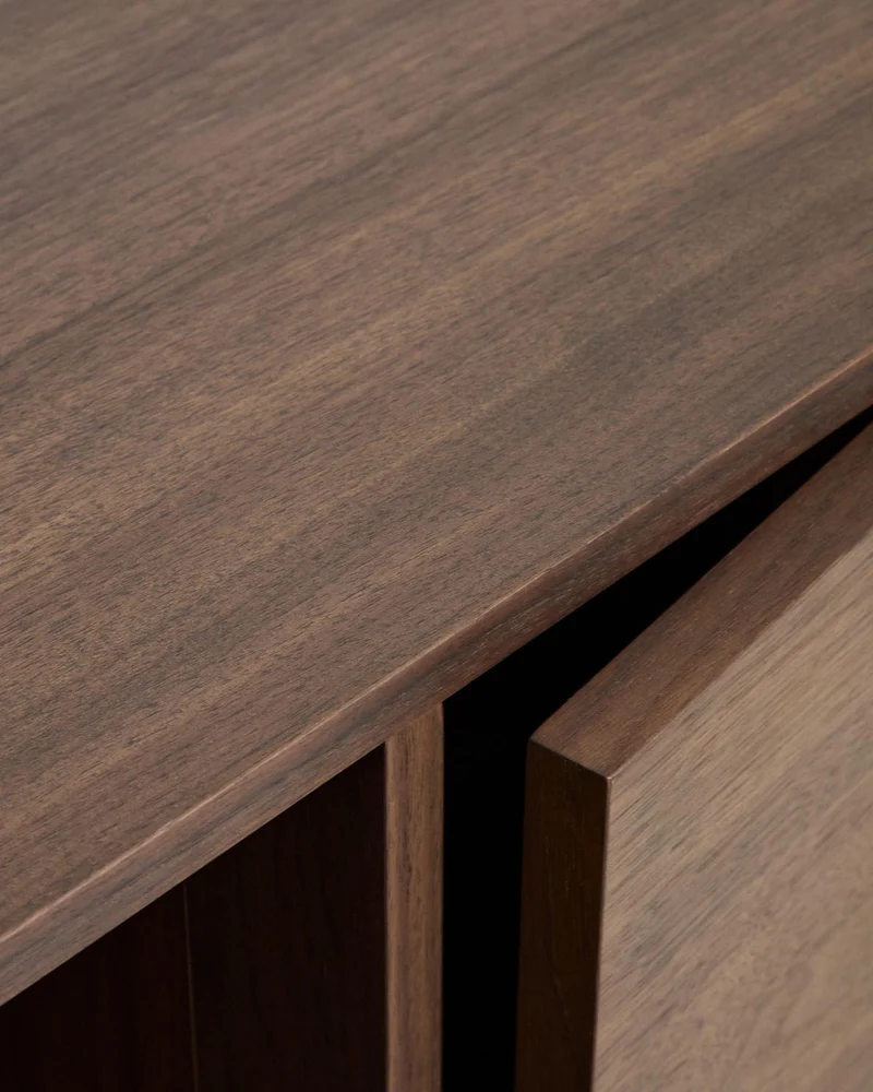 Sideboard Onix aus Walnussfurnier mit dunklem Finish 150 x 80 cm FSC Mix Credit