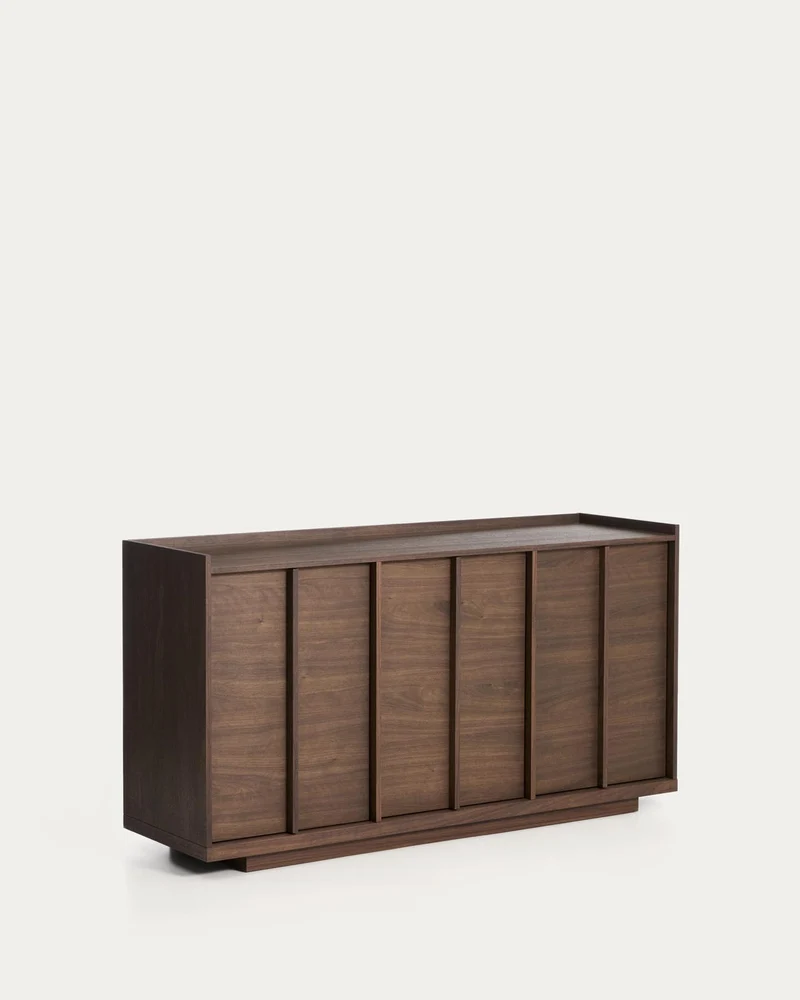 Sideboard Onix aus Walnussfurnier mit dunklem Finish 150 x 80 cm FSC Mix Credit