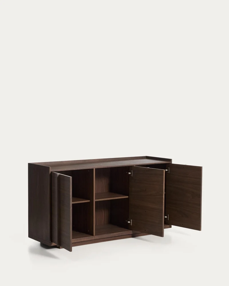 Sideboard Onix aus Walnussfurnier mit dunklem Finish 150 x 80 cm FSC Mix Credit