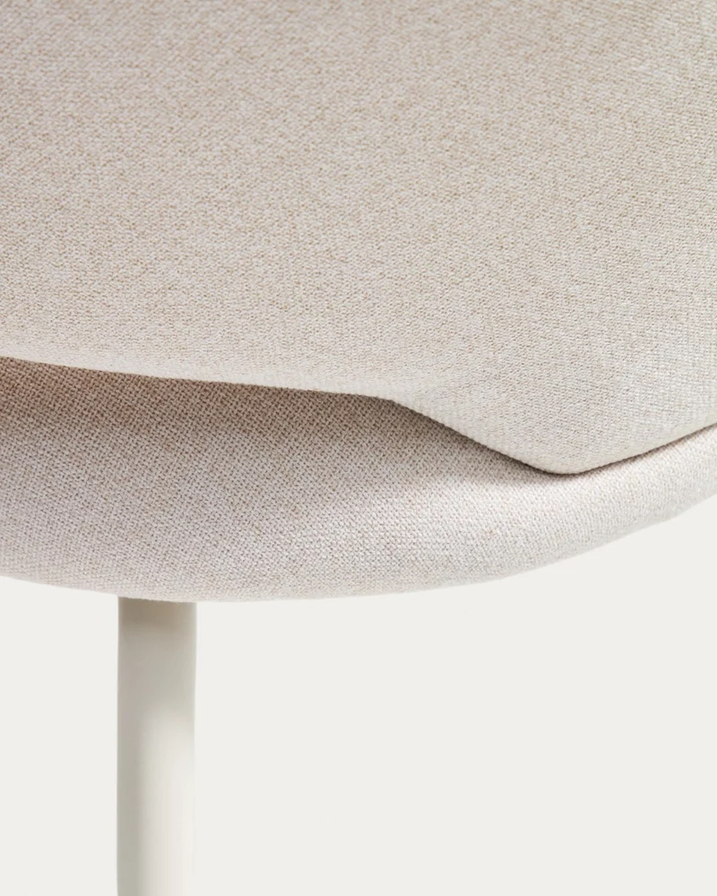 Stuhl Bonali mit beiger Chenille und beigen Metallbeinen, FSC Mix Credit