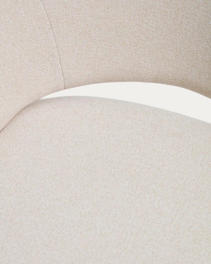 Stuhl Bonali mit beiger Chenille und beigen Metallbeinen, FSC Mix Credit