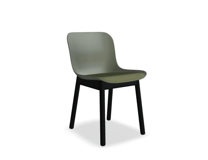 Baltic 2 Remix BLK3P14 - Stuhl mit holzbasis